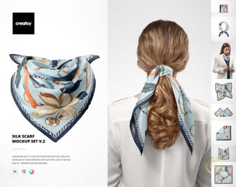 Silk Scarf Mockup Set v.2