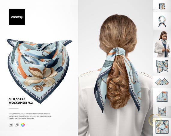 Silk Scarf Mockup Set V.2 - Etsy