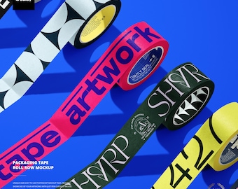 Verpackung Tape Roll Row Mockup
