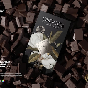 Conjunto de maquete de embalagem de barra de chocolate v.3