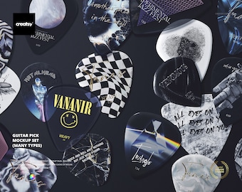 Guitar Pick Mockup Set (many types)
