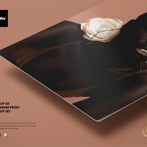 Closeup of Aluminum Print Mockup Set