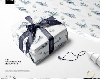 Gift Wrapping Paper Mockup Set 2