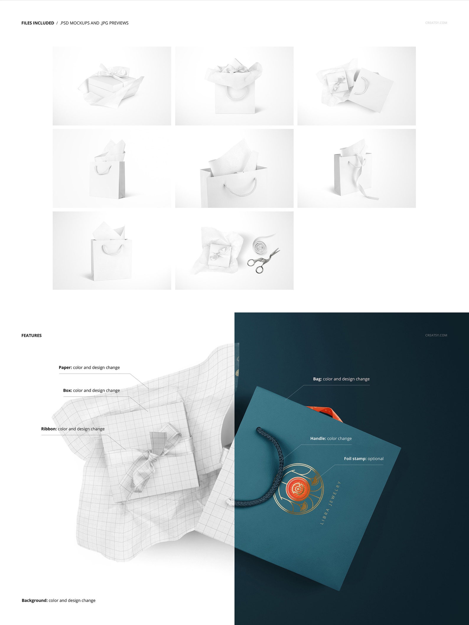 Jewelry Wrapping Tissue Paper Mockup Set Giftwrap Gift Bag Etsy