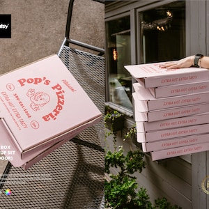 Pizza Box Mockup Set (outdoor)