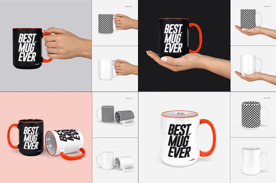 Mug Mockup Set 15oz Many Views Mug Mockup Bundle White Mug Etsy