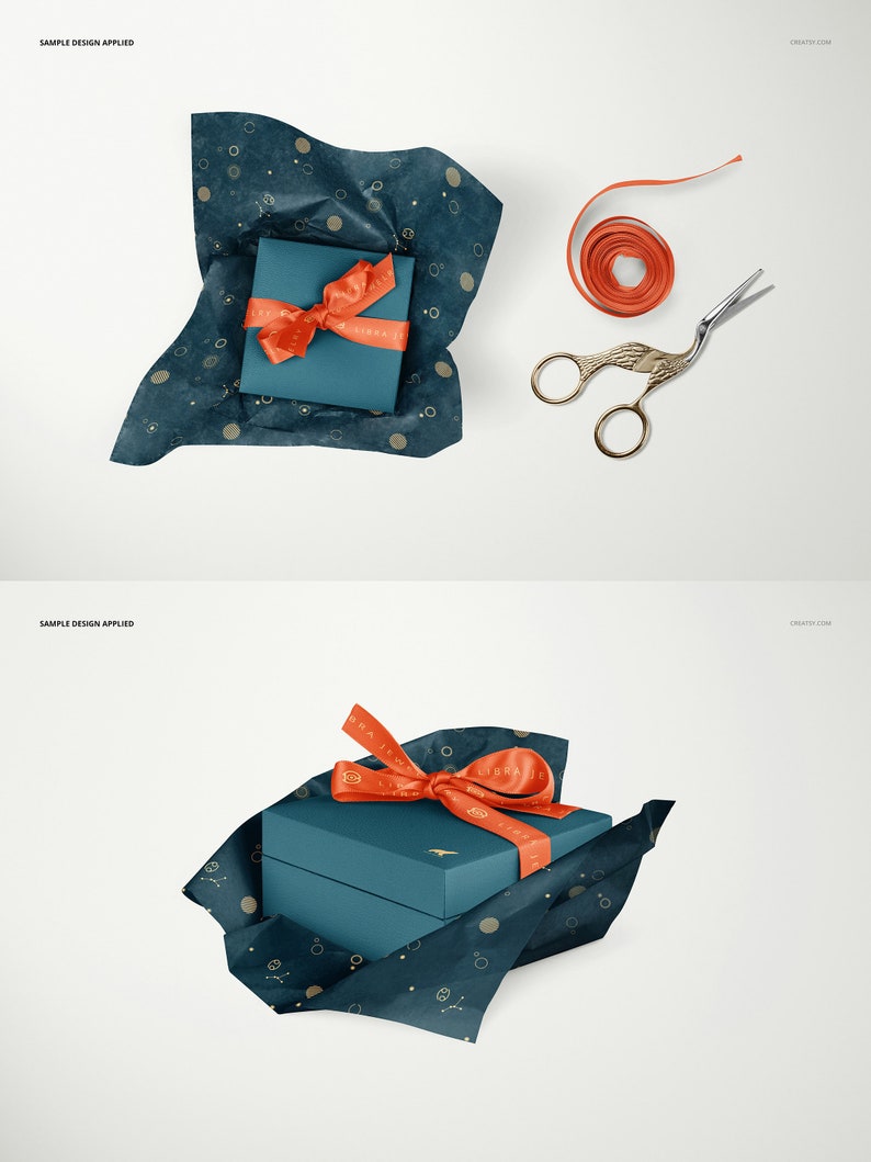 Jewelry Wrapping Tissue Paper Mockup Set Giftwrap Gift Bag Etsy