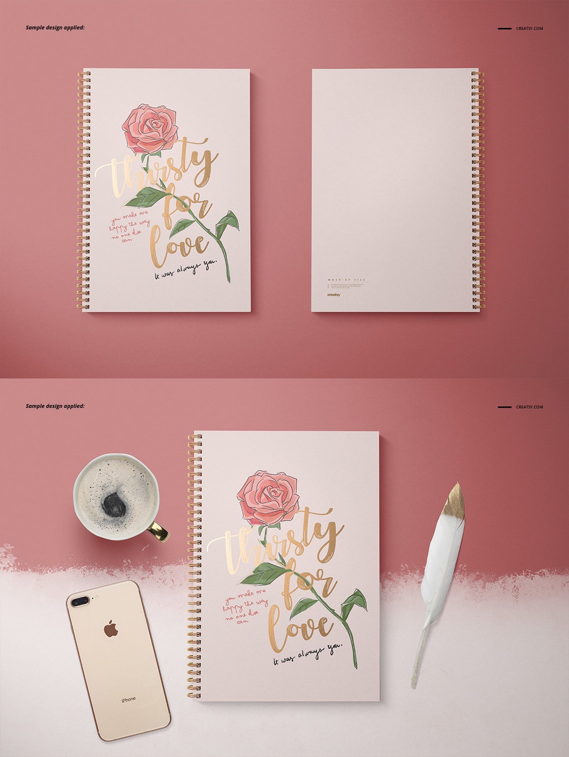 Download A4 Notebook Mockup Set square holes Notebook template | Etsy