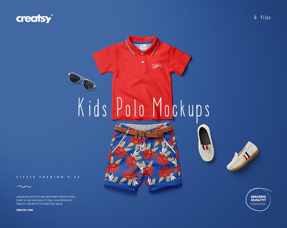 Kids Polo Set Mockup Set Little Fashio Series Vol 22 Kids Etsy