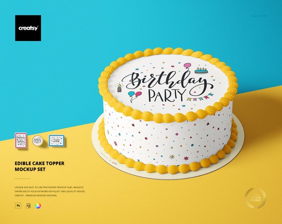 Edible Cake Topper Mockup Set Etsy