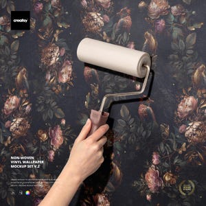 Non-woven Vinyl Wallpaper Mockup Set v.2 Digital PSD Smart Object Files