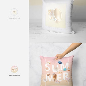 Fabric Factory vol.3: Polyester Throw Pillow Mockup Set, Custom Pillows, cover Template, Pillow In Hands Template, Personalized Pillow, PSD image 6