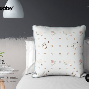 Piping Cushion Mockup Set, Throw Pillow Mockup,
