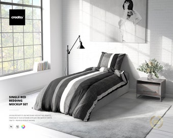 Single Bed Bedding Mockup Set