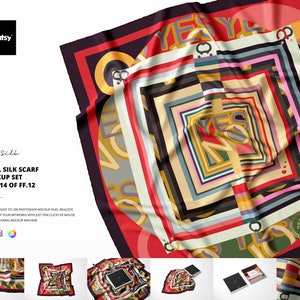 Twill Seide Schal Mockup Set