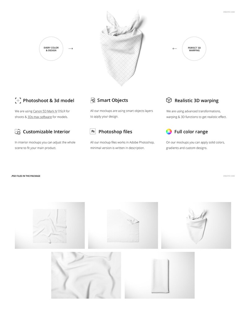 Download Pet Bandana Mockup Set type 2 | Etsy