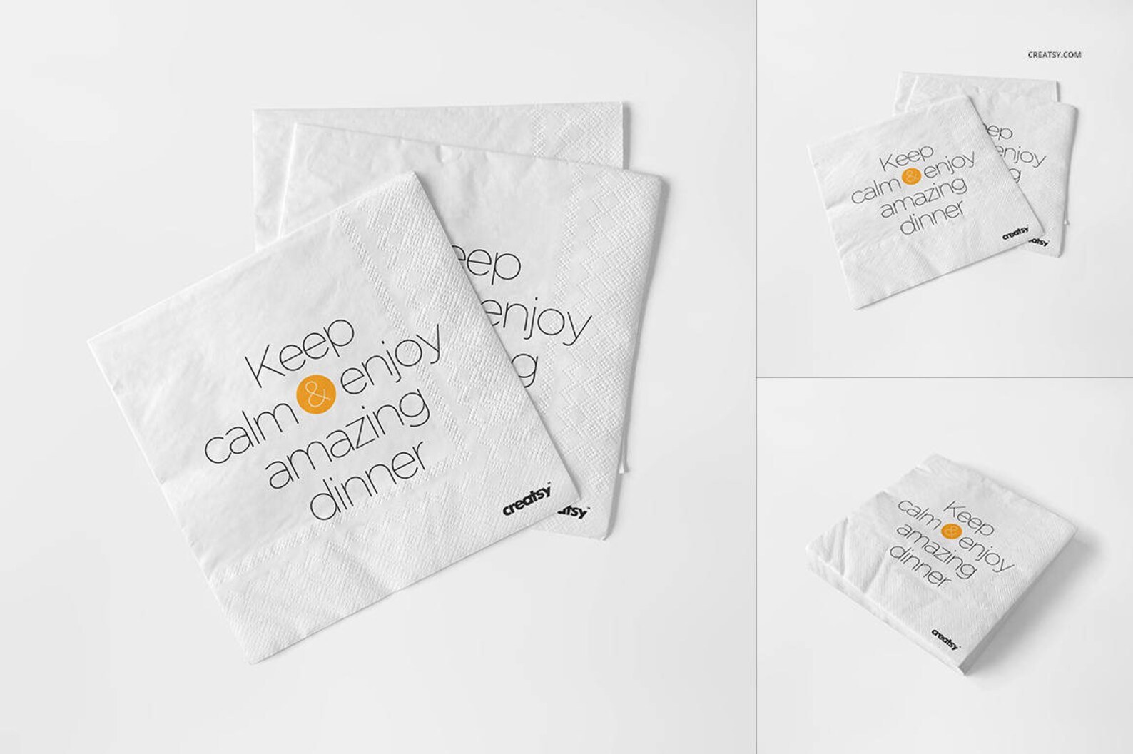 Napkin Mockup Set Custom Napkins Napkin Template Serviette Etsy