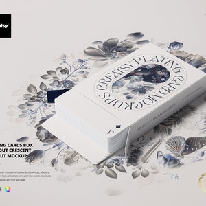 Playing Cards Box in without Crescent Cut-Out Mockup