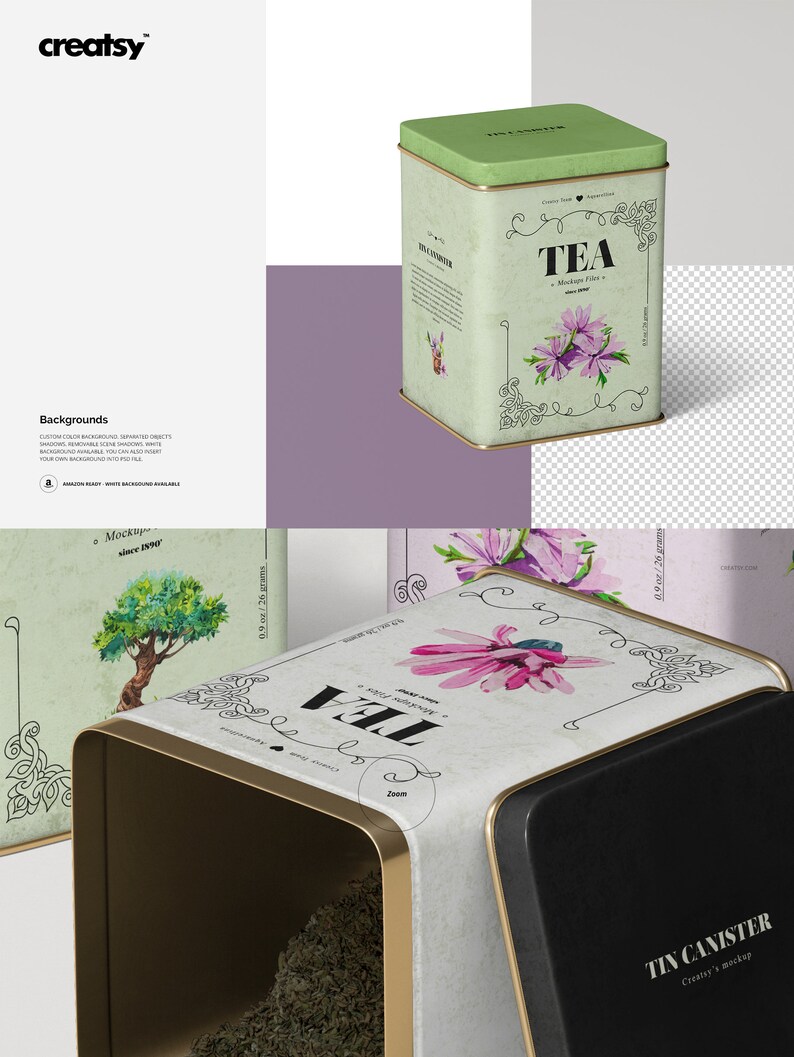 Download Tin Canister Mockup Set Tea Metal Box Mockup Tin Temaplte | Etsy