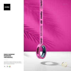 Single Hanging Packaging Tape Mockup