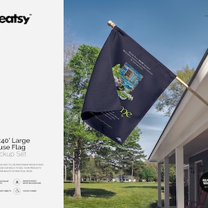 28x40&#39; Large House Flag Mockup Set