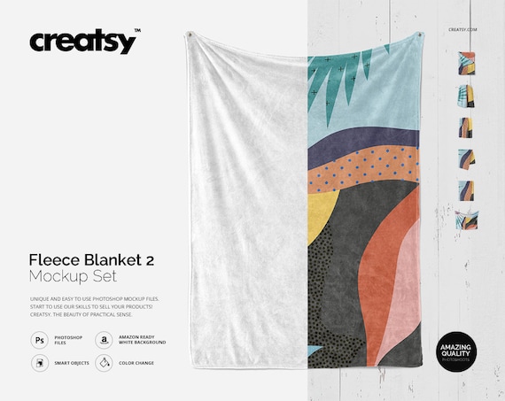 Download Fleece Blanket Mockup Set 2 Personalized Blanket Custom Etsy