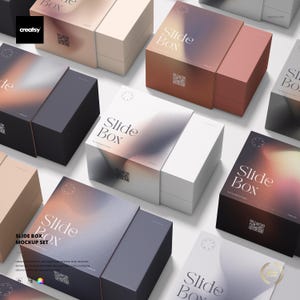 Conjunto de maquetas de cajas de diapositivas