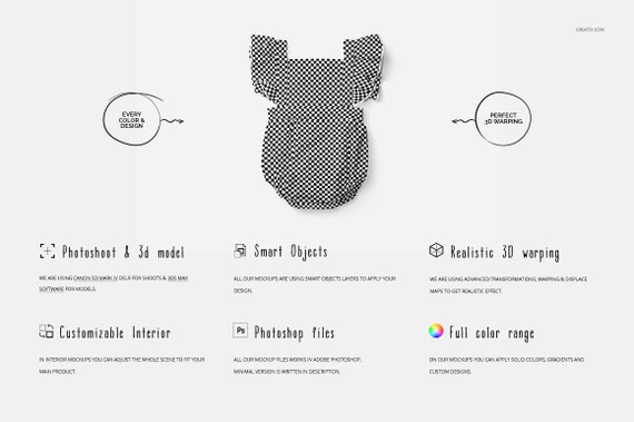 Baby Romper 2 Mockup Set Little Fashion Series Vol 34 Etsy