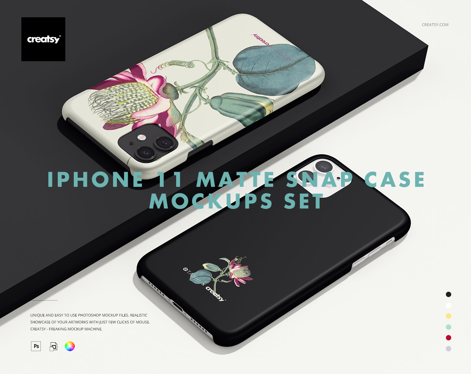 Download Iphone 11 Matte Snap Case Mockup Set Creatsy Etsy