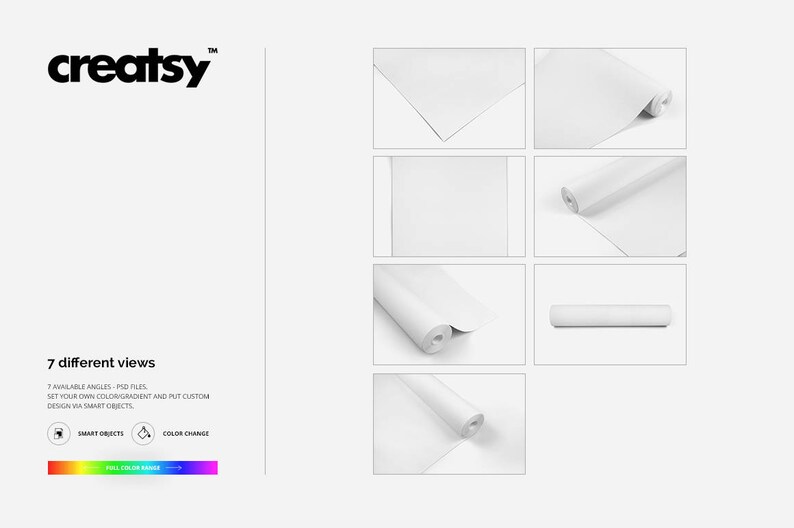 Download Wallcoverings Mockup Bundle Wallcover Rolls Wallpaper Mockup Set Walpaper Template On Roll Home Decor Home Living Kromasol Com