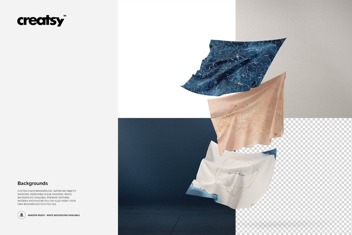 Floating Fabrics Mockup part 08 of Fabric Factory V.6 Etsy