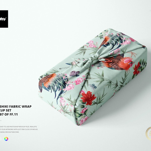 Furoshiki Fabric Wrap Mockup Set (07/FFv.11)