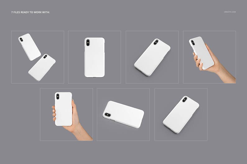Download IPhone X Plastic Case Mockup Set Plastic Full Warp Case | Etsy