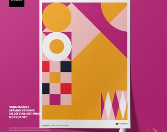 Hahnemühle German Etching Giclée Fine Art Print Mockup Set