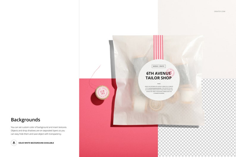 Glassine Bag With Stickers Mockup Etsy