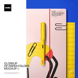 Closeup of Paper Folder Mockup