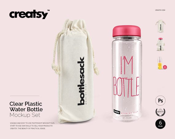 Download Clear Water Bottle Mockup Set Sublimation Water Bottle Mockup Etsy