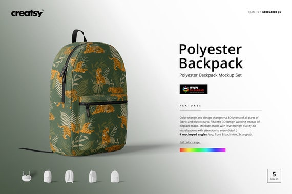 Download Polyester Backpack Mockup Set Backpack Template Etsy