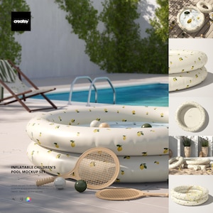 Inflatable Children&#39;s Pool Mockup Set