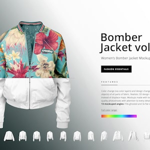 Women&#39;s Bomber Jacket Mockup Set vol. 2