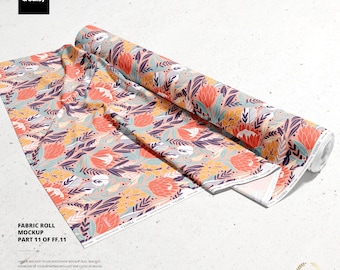 Fabric Roll Mockup | Editable PSD Template