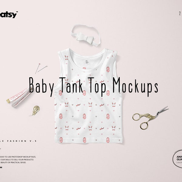 Baby Tank Top Mockup Set (Little Fashion Series : VOL.5), Baby Top Tempalte, Custom Top, Custom Top, Girl, Boy, Kids, Top