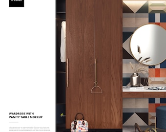 Maqueta de armario con tocador