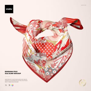 Bandana Falten Seidenschal Mockup
