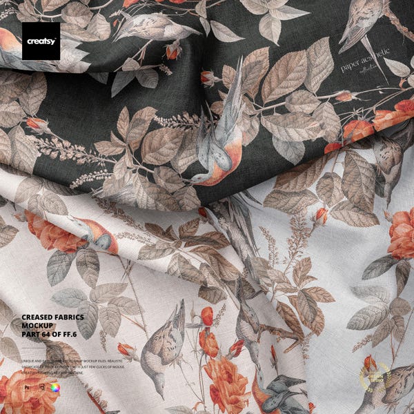 Creased Fabrics Mockup (Part 64 of Fabric Factory v.6)