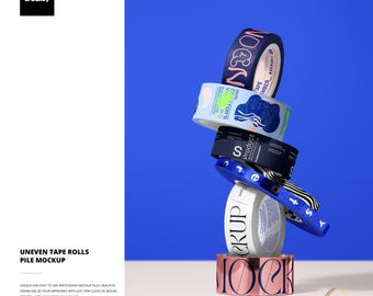Unebene Klebebandrollen Mockup