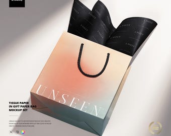 Tissuepapier in cadeauzakje-mockup