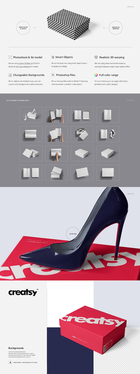 Shoe Box Mug Mockup Set Custom Shoes Box Box Deluxe Box Etsy