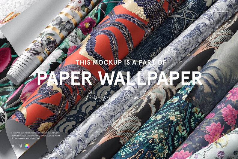 Papier Tapeten Mockup Set v.3 Bild 10
