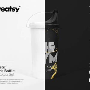 Plastic Drink Bottle Mockup Set, Stock Shot, Water Bottle Bockup, Sublimation, Dye Sublimation, Sports Bottle, Bidon, Sports Bottle, Digital